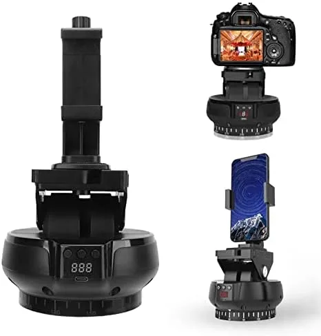 Vista 6 de Cabezal de trípode panorámico motorizado, cabezal de trípode de cámara electrónica de 2.4G + rotación de 360° + inclinación ±35° + control remoto.