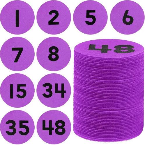 Vista 8 de Ireer 48 puntos marcadores de alfombra, puntos de alfombra con número 1-48, puntos de alineación para alfombra, suministros de decoración de puntos