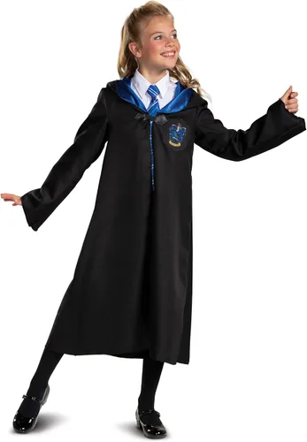 Vista 5 de Bata de Harry Potter, batas oficiales de Hogwarts Wizarding World, accesorio clásico de disfraz para niños, Ravenclaw, L (10 - 12)