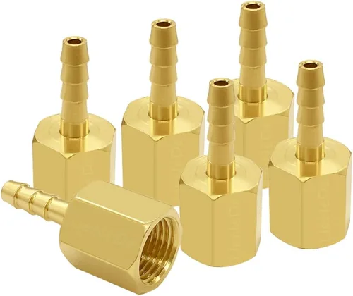 Vista 15 de Uenede 6 accesorios de púas de manguera de latón de 1/2 pulgada NPT hembra a 1/2 pulgadas, conector adaptador de púas incluye 6 abrazaderas de acero