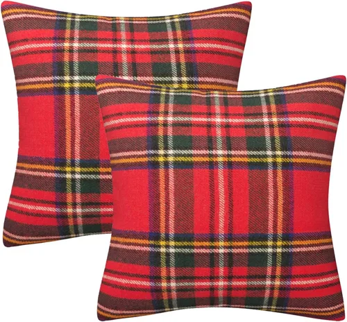 Vista 28 de Fundas de almohada decorativas rústicas de Aqua y blanco a cuadros estilo búfalo para sofá, funda de almohada para granja, decoración