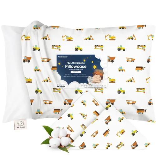Vista 26 de KeaBabies Funda de almohada para niños pequeños de 13 x 18 pulgadas, funda de almohada de algodón orgánico para niños, niñas, funda de algodón suave