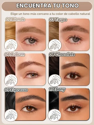 Vista 6 de SHEGLAM Lápices de cejas de doble cara Crema Impermeable Larga Duración Ojo Cejas Pluma Maquillaje - 02 Rubio