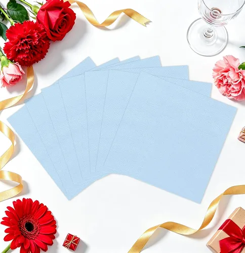 Vista 7 de 50 servilletas de cóctel de 3 capas de color azul bebé, servilletas de postre, servilletas de papel desechables para bodas, fiestas de cumpleaños