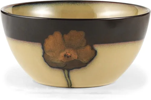Vista 5 de Pfaltzgraff Painted Poppies - Juego de vajilla de 16 piezas, servicio para 4, platos coloridos de gres floral, cuencos y tazas, apto para microondas