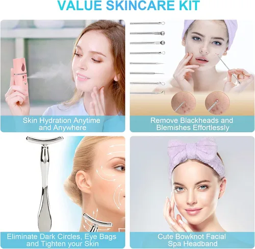 Vista 7 de Vaporizador facial para cara, vaporizador facial para limpieza profunda facial, vaporizador facial Nano Mister Set para senos nasales, desobstruye