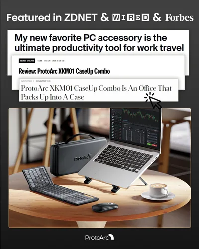 Vista 2 de ProtoArc XKM01 CaseUp Foldable Bluetooth Keyboard Mouse Combo