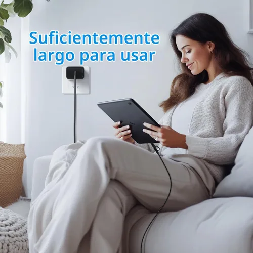 Vista 7 de Cable micro USB de 6 pies de largo, cable de carga Android para Samsung Tablet, cable de carga USB con adaptador USB C, cable de carga rápida USB