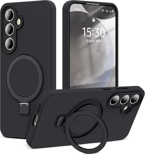 Vista 35 de SKYLMW - Funda para Samsung Galaxy S23 con soporte, 6.1 pulgadas, color negro Soporte de anillo magnético, compatible con Mag-Safe, funda