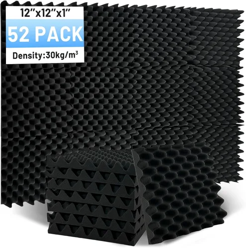 Vista 9 de Focusound Paquete de 18 paneles de espuma acústica, paneles de espuma a prueba de sonido para cajas de huevos de 2 x 12 x 12 pulgadas, paneles