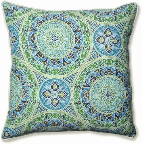 Vista 9 de Pillow Perfect Almohada decorativa floral para interiores y exteriores, relleno de felpa, resistente a la intemperie y a la decoloración, lumbar