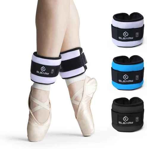 Vista 8 de ELEAMY Pesas de tobillo para mujeres y hombres, pares de 0.5 libras, 1 libra, 2 libras, 3 libras, para caminar, correr, yoga, fitness, tela de seda
