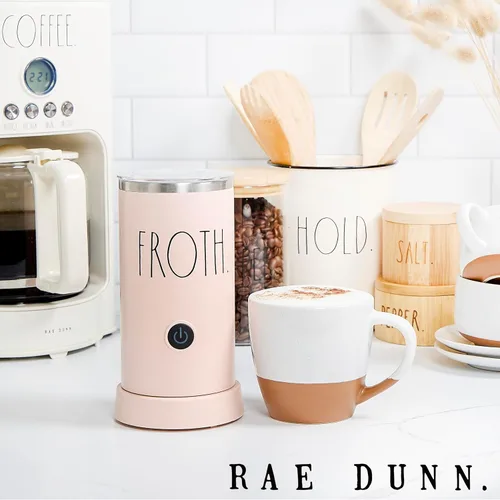 Vista 2 de Rae Dunn Espumador de Leche Eléctrico y Vaporizador - Elegante Vaporizador Automático y Espumador de Leche, Calentador de Leche