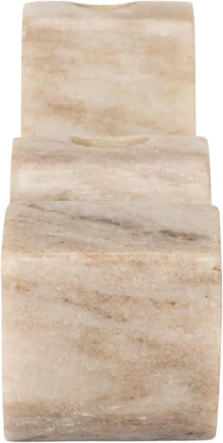 Vista 6 de Bloomingville Portavelas de Doble Cono de Mármol Wave, Beige