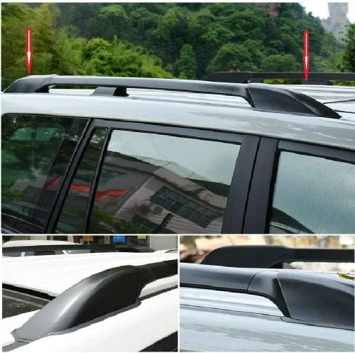 Vista 3 de Juego de 4 portaequipajes para techo de coche, ABS, color negro, tapa de extremo de riel, cubierta protectora para Prado 2003-2009 2.7 4.0