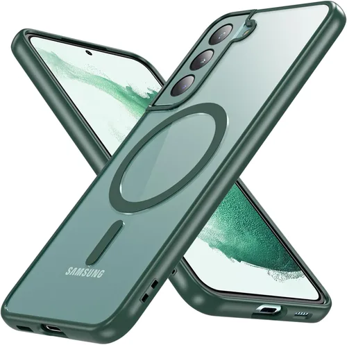 Vista 10 de OWKEY Funda magnética para Samsung Galaxy A15 5G con protector de pantalla y soporte, funda magnética para protección de grado militar Magsafe a