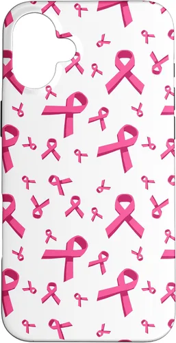 Vista 23 de Funda de soporte para iPhone 17 de mujeres de concientización sobre el cáncer de mama con patrón de cinta rosa