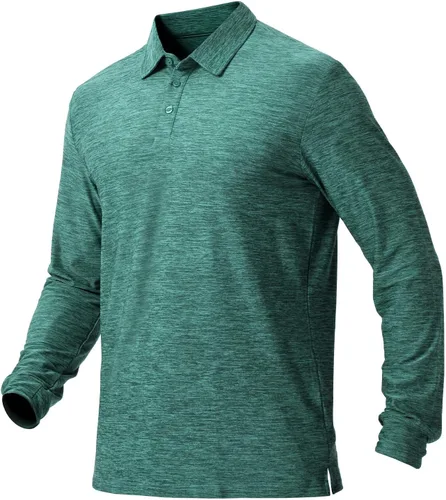 Vista 58 de NAVISKIN Camisas polo de manga larga para hombre, camisas de golf con cuello UPF 50 SPF para hombre, secado rápido, absorbe la humedad