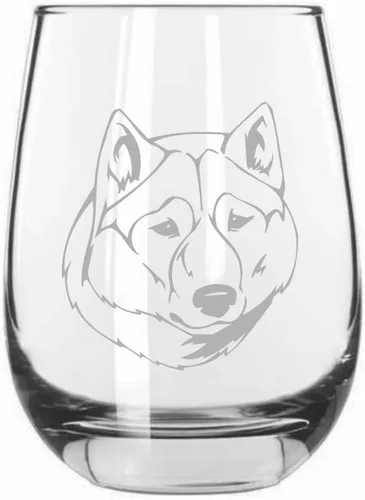 Vista 203 de Shar Pei (chino) - Vaso de vino sin tallo grabado para perro, 15.25 onzas