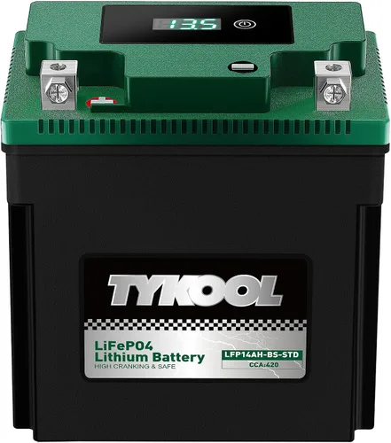 Vista 15 de TYKOOL LFP4L-BS-STD - Batería de litio de 12 V, sustituye a YTX4L-BS, 140CCA 3Ah, se adapta a ATV motocicleta, scooter, cortacésped, compatible