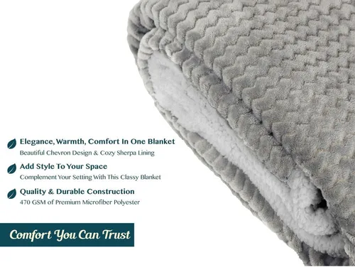 Vista 7 de PAVILIA manta de forro polar sherpa prémium, suave, acolchada, reversible, cálida y acogedora de microfibra lisa para sofá