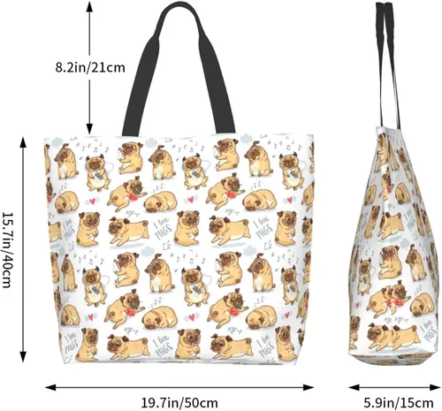 Vista 2 de Qwalnely Bolsa de lona para mujer, bolsa de lona de playa, bolsa de viaje reutilizable, bolsa de compras para mujeres y niñas