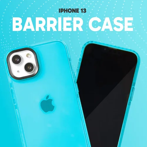 Vista 2 de SteepLab Funda de barrera para iPhone 13, protección de 360 grados que absorbe impactos con bisel elevado y colores llamativos (cielo azul brillante)