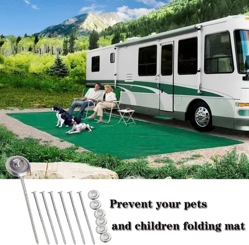 Vista 7 de 25 estacas para alfombras de caravana al aire libre, estacas de acero inoxidable en espiral para patio, utilizadas para fijar alfombras, tiendas