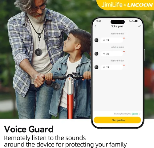 Vista 6 de Mini rastreador GPS para niños perro ancianos, localizador con botón SOS, seguimiento GPS en tiempo real, sonido de reproducción GEO-Fence