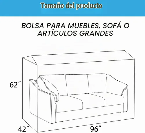 Vista 2 de Funda de sofá de plástico, funda de sofá de 3 plazas para mudanza