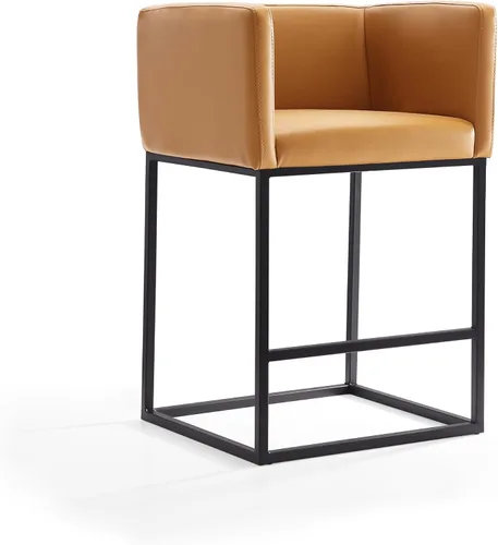 Vista 12 de Manhattan Comfort Embassy - Taburete de bar de metal gris y negro de 34 pulgadas