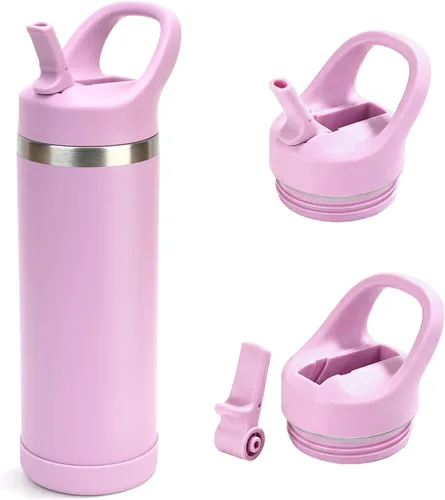 Vista 16 de Hydraful Botella de agua para niños de 12 onzas con tapa de pajilla, botella de acero inoxidable aislada al vacío, botella de agua deportiva sin BPA