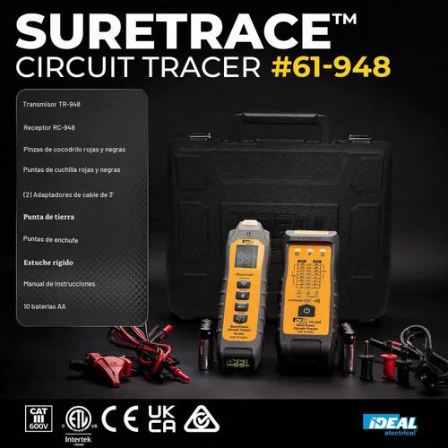 Vista 2 de Ideal eléctrico SureTrace Plus trazador de circuitos, herramienta