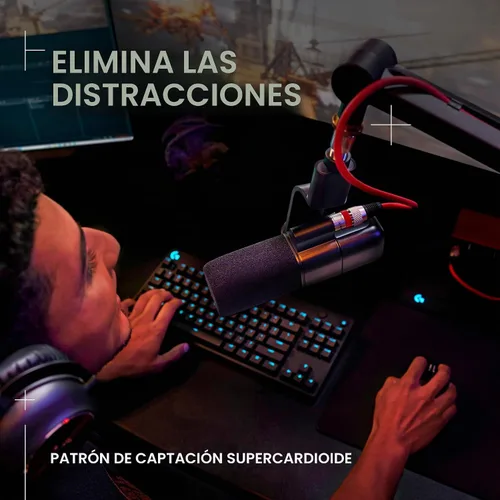 Vista 4 de Logitech G Yeti Studio Active Dynamic XLR Broadcast Micrófono - Negro