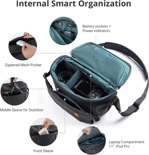 Vista 2 de PGYTECH OneMo Sling Camera Bag 7L-9L,Black Crossbody Camera Shoulder Bag Negro