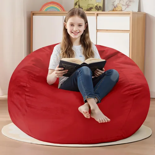 Vista 50 de Homguava - Sillón puff de 3 pies Sillón estilo puff grande de 3 pulgadas con relleno de espuma viscoelástica, sofá suave con funda de terciopelo