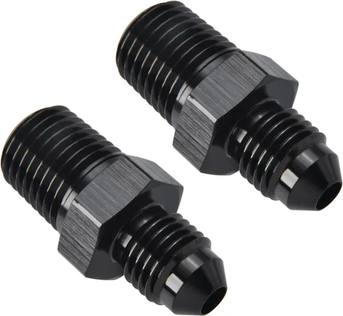 Vista 33 de 3AN macho Flare a 1/4 NPT tubo macho 90 grados codo adaptador unión aluminio negro