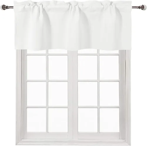 Vista 71 de DWCN Cenefa para ventana de cocina, con bolsillo para barra, para ventana, sala de estar/sótano, 36 x 16 pulgadas de largo, 1 panel, beige