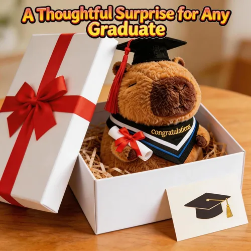 Vista 5 de Regalos de graduación - Muñeca de graduación Capybara de felpa de 9