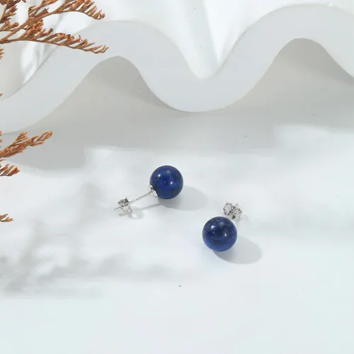 Vista 79 de Natural Stone Stud Earrings for Women 8mm Sterling Silver Genuine Gemstone Earrings Handmade Sterling Silver Crystal Stud Earrings for Women