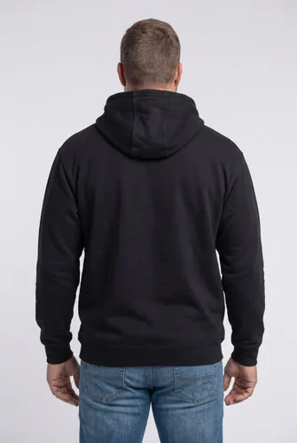 Vista 3 de KingSize Sudadera con capucha de forro polar grande y alta para hombre Negro