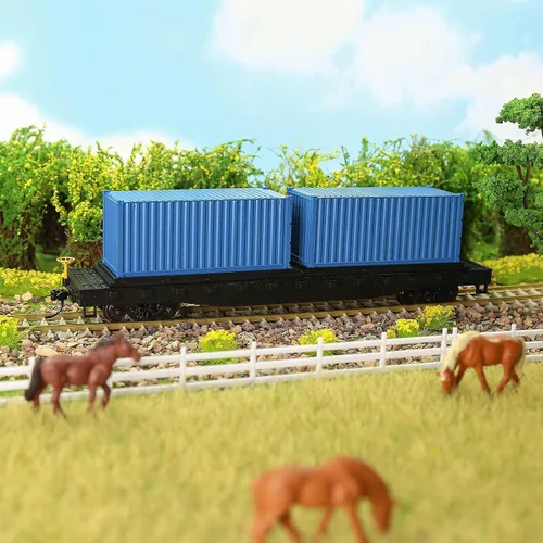 Vista 9 de 8 unids Mezclado Diferente 20ft Contenedor de Carga HO Escala Modelo Tren Accesorios 1:87 20 Pie Contenedor C8720