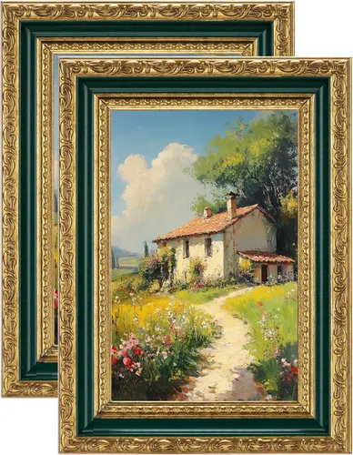 Vista 39 de eletecpro 8x10 Vintage Picture Frame, Glass Cover, Gold, 2-Pack Dorado