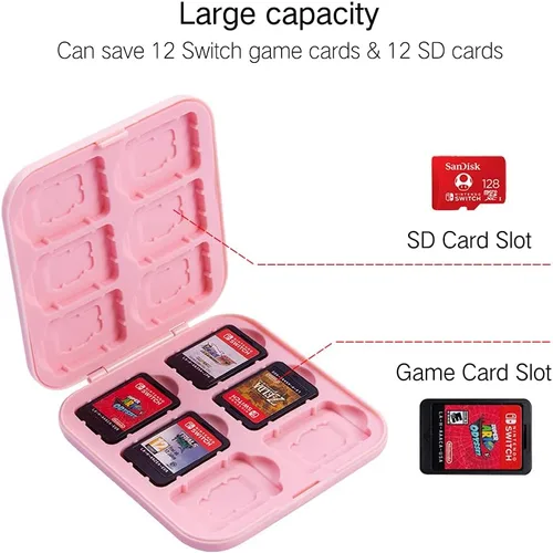 Vista 2 de PERFECTSIGHT Switch Game Card Case for Nintendo Switch Lite Switch OLED Cute Kawaii Portable Thin Compact Hard Shell Case Protective Shockproof