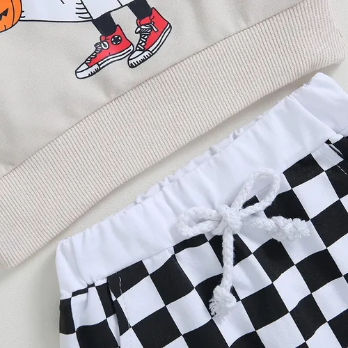 Vista 7 de Conjunto de ropa de Navidad para bebé niño y niña, camisa larga, sudadera de Papá Noel, para otoño y Navidad