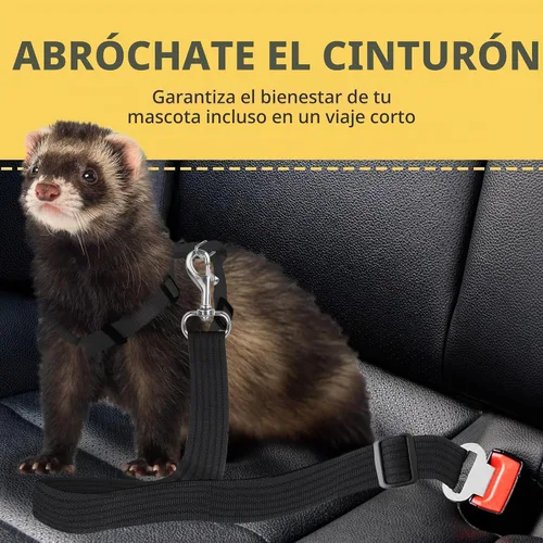 Vista 3 de SunGrow Cinturón de seguridad para perro para automóvil, cinturón de seguridad ajustable de nailon para mascotas, compatible con todos los Negro
