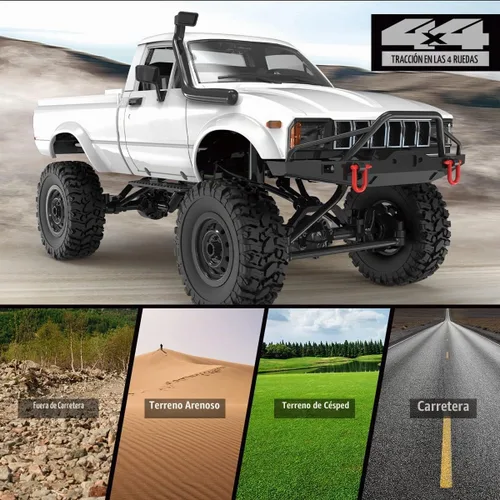 Vista 3 de Mostop RC Crawler 1/16 Escala 4WD Offroad Rock Crawler Vehículo de Escalada RC Camión Juguetes, C24-1 Control de Acelerador y Dirección Camión