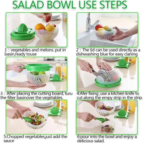 Vista 3 de Tofern Cortador de ensalada a presión y exprimidor multifuncional de frutas y verduras