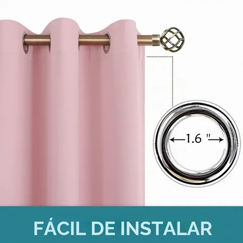 Vista 5 de BGment Cortina Oscurecedora para Puerta Corredera, Cortina Divisoria Opaca Ancha para Sala de Estar de 84 Pulgadas de Largo, Cortina Térmica de Rosa