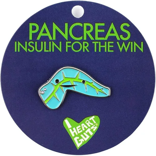 Vista 2 de Pin de solapa para páncreas, vierte un poco de azúcar en mí, por I Heart Guts
